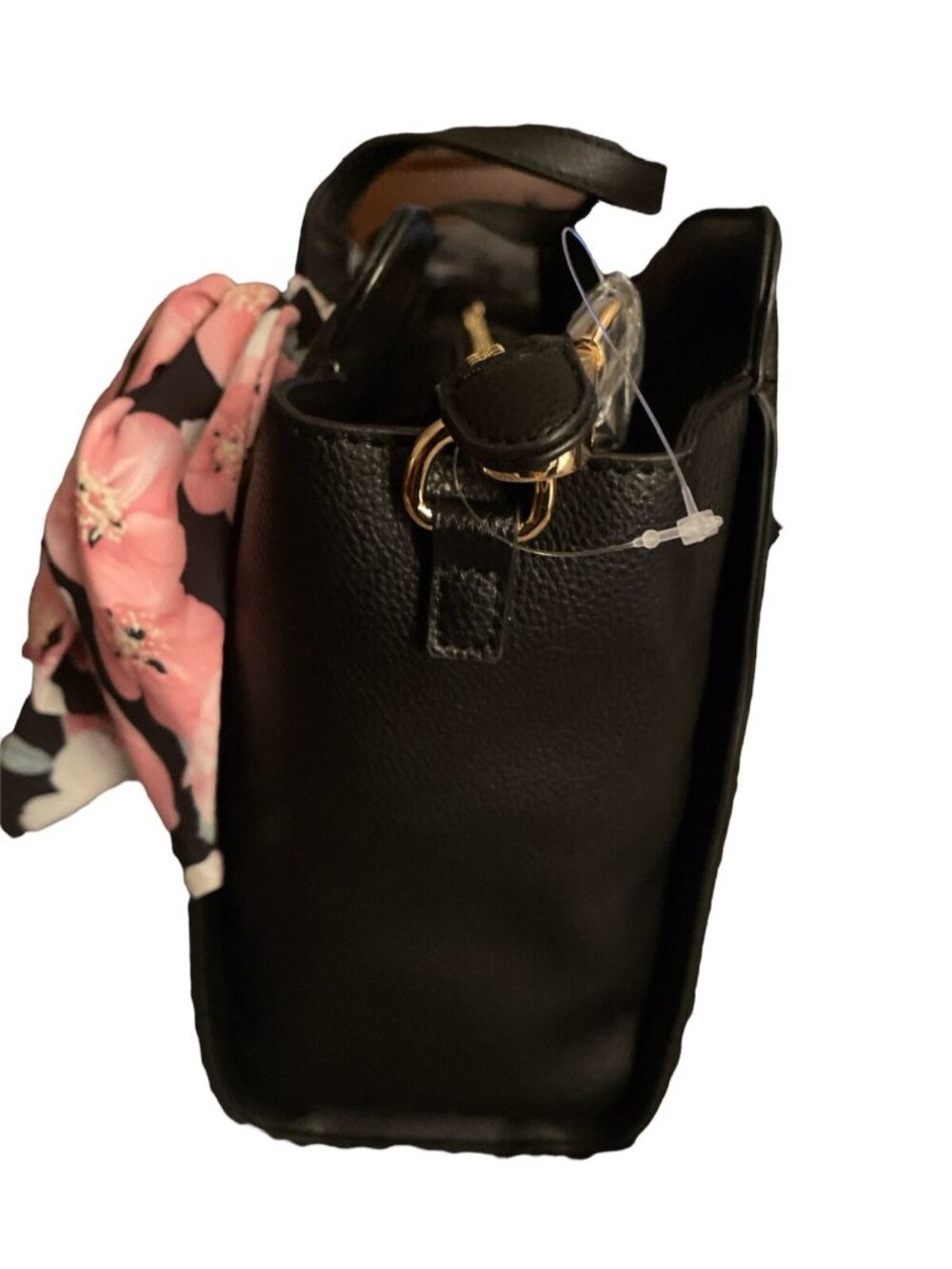Steve Madden Satchel Crossbody Bwellie Handbag With Floral Scarf Black - Picture 2 of 16